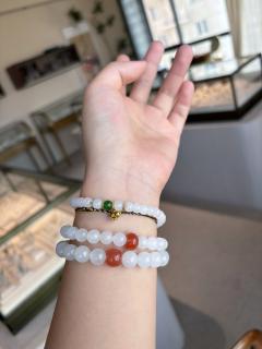 荔枝冰🧊即视感的和田玉白玉手串～