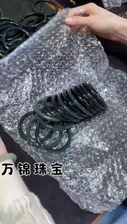 和田玉青玉圆条手镯女款玉镯子 内径约62mm 附证书