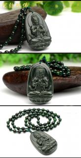炫石为玉 和田玉十二生肖八大守护神吊坠 男女款青玉本命佛项链 玉石