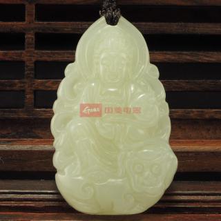 再兴玉斋天然和田玉小号守护神挂件 兔本命