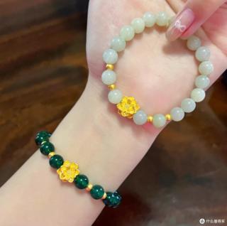 汉唐珠宝黄金莲花和田玉手串:传递永恒爱意的臻美之礼